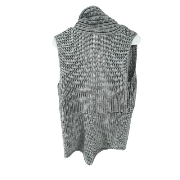 No Boundaries Gray Knit Sleeveless Cardigan Sweater Junior's Size Medium - Picture 4 of 5